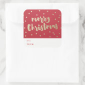 Merry KerstGold Confetti Vierkante Sticker (Tas)