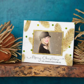 Merry KerstGold Glitter Script - Foto Plaque Fotoplaat (Zijkant)