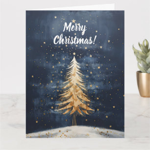 Merry kerstgouden boom kaart
