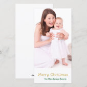 Merry Kerstgouden Sparkle Feestdagenkaart (Voorkant / Achterkant)