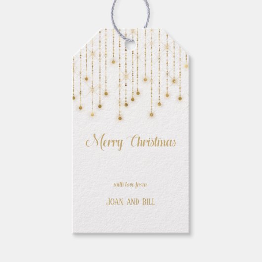 Merry kerstgoukle-lampjes cadeaulabel (Voorkant)