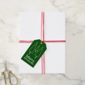 Merry KerstGreen Abstract Cadeaulabel (Met Touw)