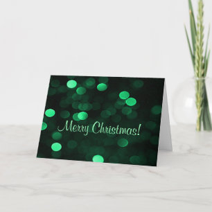 Merry KerstGreen Bokeh Lights Generic Bulk Feestdagen Kaart