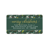 Merry KerstGreen Gold legant Script Address Etiket (Voorkant)