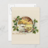 Merry KerstGreetings Village Scene Feestdagenkaart (Voorkant / Achterkant)