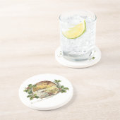 Merry KerstGreetings Village Scene Zandsteen Onderzetter (Zijkant)