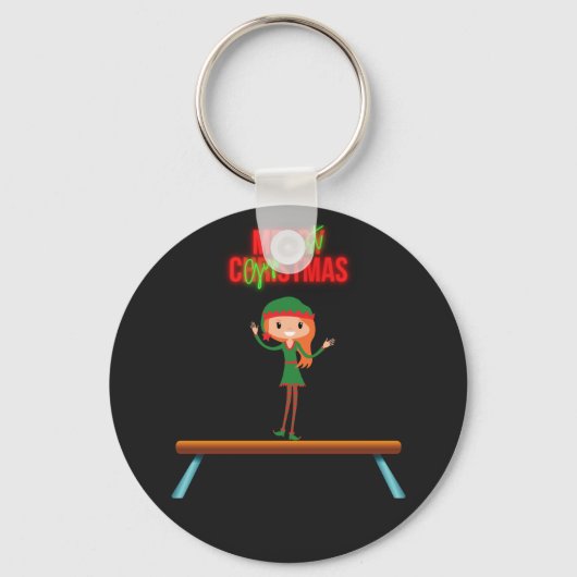 Merry Kerstgymnast Elf Sleutelhanger (Voorkant)