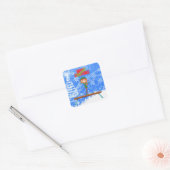 Merry Kerstgymnast Elf Vierkante Sticker (Envelop)