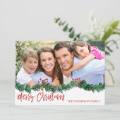 Merry-kersthandschrift met briefkaart voor script (Staand voorkant)