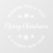 Merry KerstHappy Nieuwjaar Raamsticker (Vel)