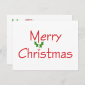 Merry KerstHolly Briefkaart (Voorkant / Achterkant)