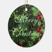Merry KerstHolly Ornament (Links)