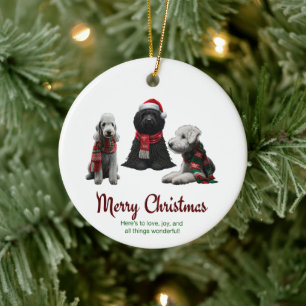Merry Kersthonden Keramisch Ornament