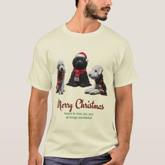 Merry Kersthonden T-shirt (Voorkant)