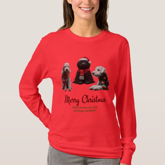 Merry Kersthonden T-shirt (Voorkant)