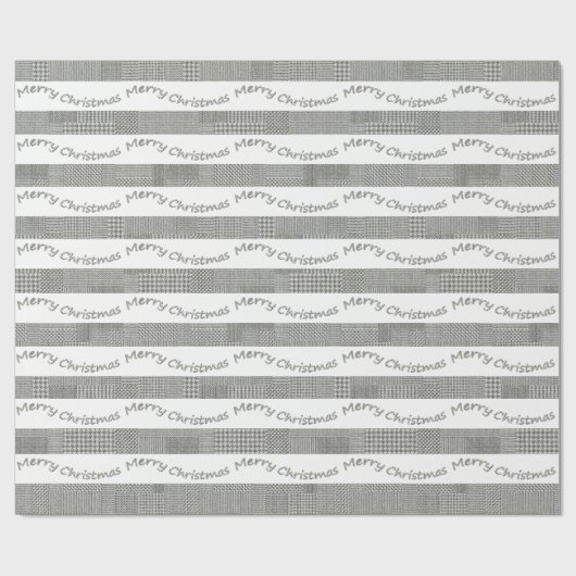 Merry-kersthoundstooth Pattern, Stripes Cadeaupapier (Vlak)