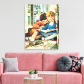 Merry KerstJessie Willcox Smith Illustratie Canvas Afdruk (Insitu (Woonkamer))