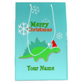 Merry KerstKawaii Dinosaur Medium Cadeauzakje (Voorkant)