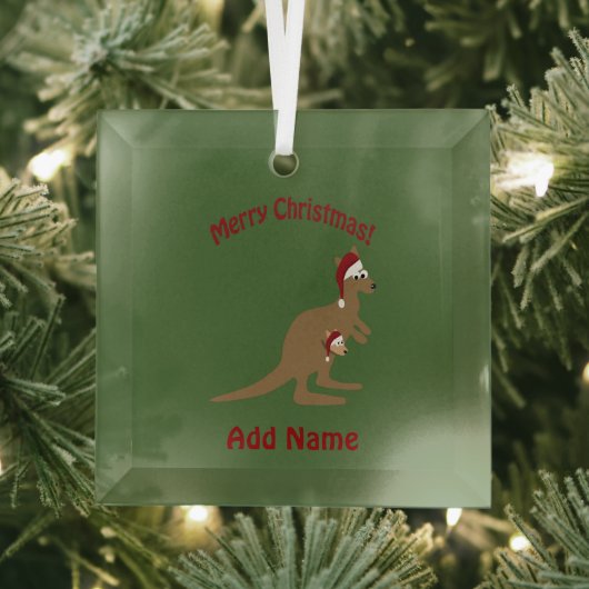 Merry Kerstkerkangaroos Glas Ornament (Insitu)
