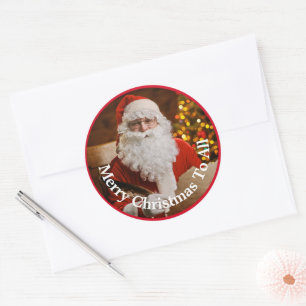 Merry kerstkerstkerstkerstkerstkerstbedekking pers ronde sticker