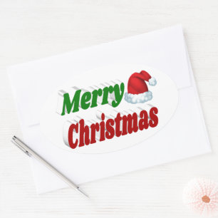 Merry Kerstkerstkerstkerstkerstkerstkerstkerstkers Ovale Sticker