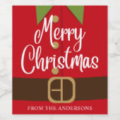 Merry kerstkerstkerstkerstkerstkerstkerstkerstkers wijn etiket (Enkel label)