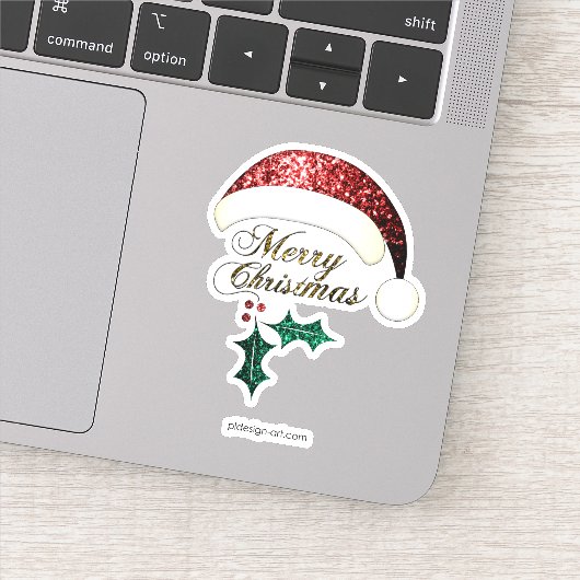 Merry Kerstkerstkerstkerstkerstman Red Gold Green  Sticker (Detail)