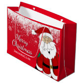 Merry kerstkerstkerstkerstman groot cadeauzakje (Voorkant Gekanteld)