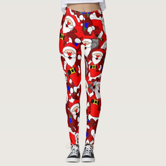 Merry kerstkerstkerstkerstman leggings (Voorkant)