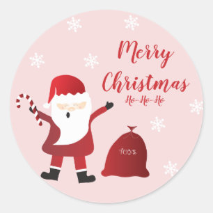 Merry kerstkerstkerstkerstman ronde sticker