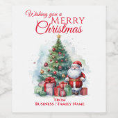 Merry kerstkerstkerstkerstman wijn etiket (Enkel label)