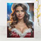 Merry Kerstkerstkerstkerstmeisje Kaart (Gele Bloem)