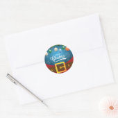 Merry kerstkerstkerstkerstset ronde sticker (Envelop)