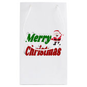 Merry kerstkerstkerstman rode groene typografie klein cadeauzakje (Achterkant)