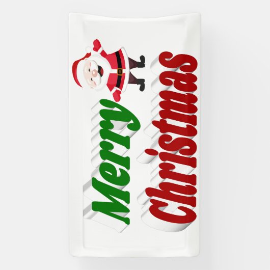 Merry kerstkerstkerstman rode groene typografie spandoek (Verticaal)