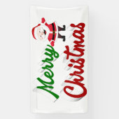 Merry kerstkerstkerstman rood script spandoek (Verticaal)