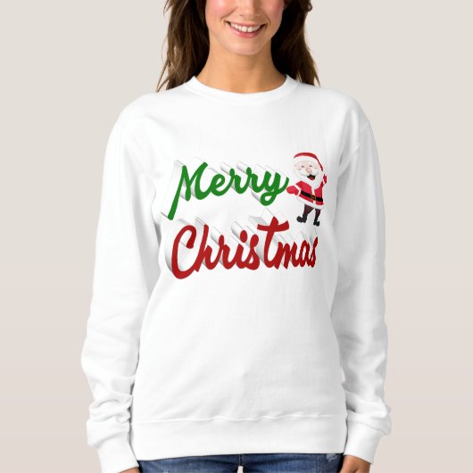 Merry kerstkerstkerstman rood script trui (Voorkant)