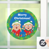 Merry kerstkleven Round Window Cling Raamsticker (Huis)