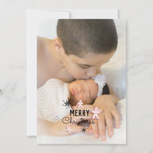 Merry Kerstkoekie Gingerbrood Fotokaart Kaart (Voorkant)