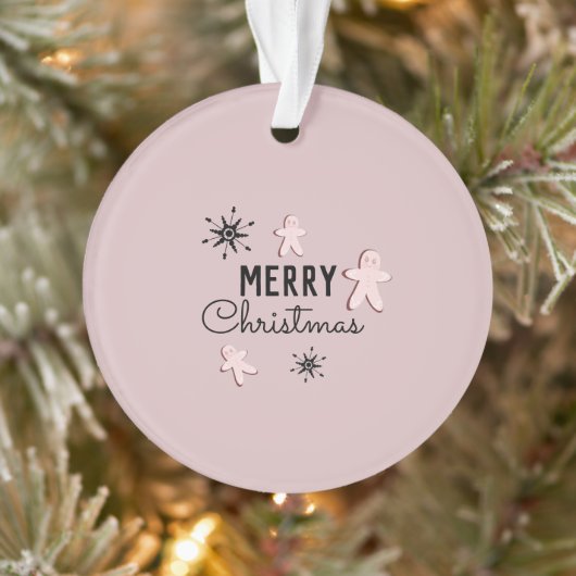 Merry Kerstkoekie Gingerbrood Roze Ornament (Boom)