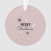 Merry Kerstkoekie Gingerbrood Roze Ornament (voorkant)