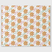 Merry Kerstkoekie Pattern Modern Cadeaupapier (Vlak)