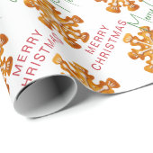 Merry Kerstkoekie Pattern Modern Cadeaupapier (Rol Hoek)