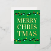 Merry-kerstlampjes Folie Feestdagen Briefkaart (Voorkant / Achterkant)