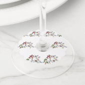 Merry-kerstlampjes Wijnglaslabel (Dichtbij)