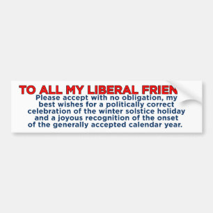 Merry KerstLiberal Friends Bumpersticker