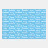 Merry Kerstlight Blauwe Driehoek Inpakpapier Vel (Voorkant 2)