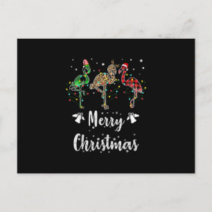 Merry Kerstluipaard Red Green Flamingo Briefkaart