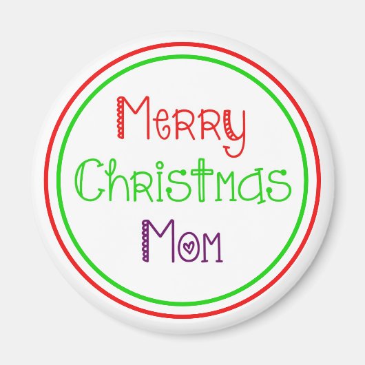 Merry Kerstmam Colorful Gift Magnet Magneet (Voorkant)