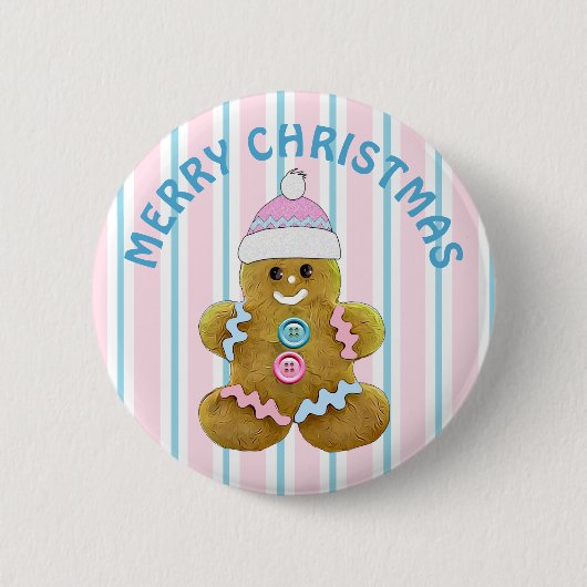 Merry Kerstman Ronde Button 5,7 Cm (Voorkant)